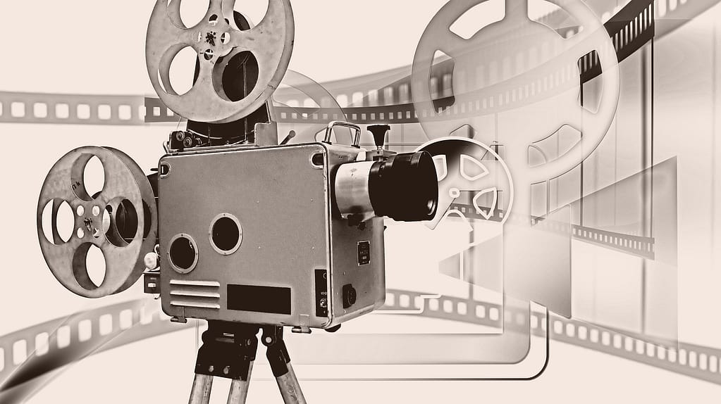vecchio videoproiettore utilizzato per proiettare film