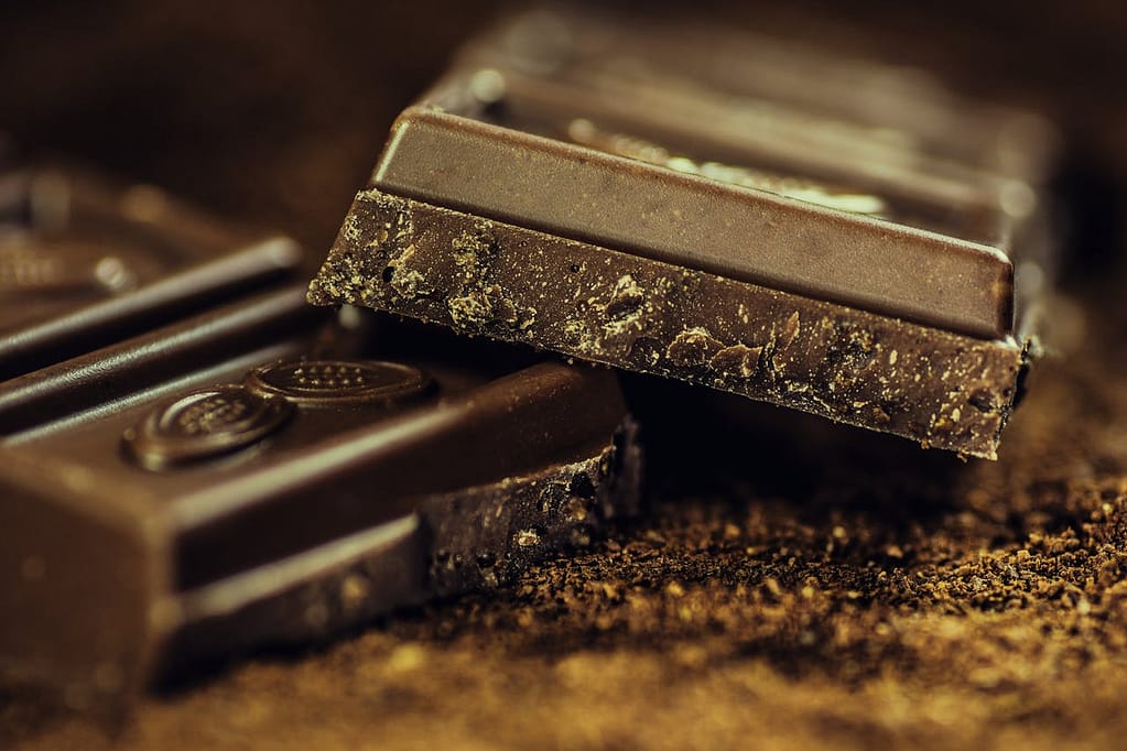 quadratini di una tavoletta di cioccolato